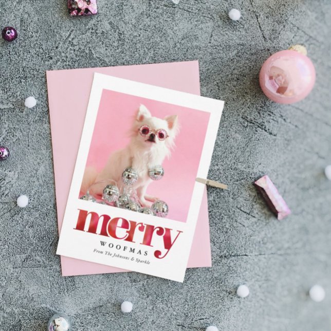 Tarjeta Festiva Foto Mascota personalizada | Merry Woofmas (Subido por el creador)