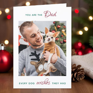Tarjeta Festiva Foto Mascota personalizada Perro Papá Feliz Navida