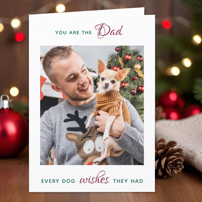 Tarjeta Festiva Foto Mascota personalizada Perro Papá Feliz Navida (Subido por el creador)