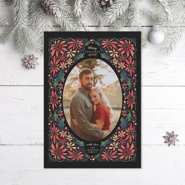 Tarjeta Festiva Foto máxima de Poinsettia Ornate (Subido por el creador)