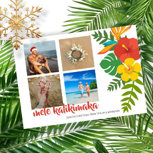 Tarjeta Festiva Foto Mele Kalikimaka Flor personalizada