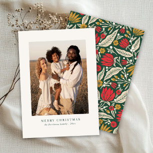 Tarjeta Festiva Foto mínima de Navidades folclóricos modernos de l