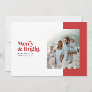 Tarjeta Festiva Foto mínima de Navidades modernos y audaces