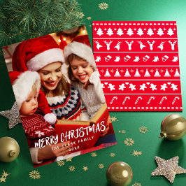 Tarjeta Festiva Foto minimalista de la familia de guiones de pince