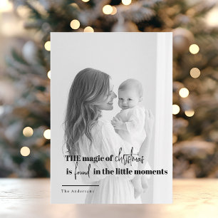 Tarjeta Festiva Foto minimalista de Navidades blancos y negros