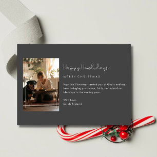 Tarjeta Festiva Foto minimalista de Navidades de perro Mascota Hap