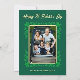 Tarjeta Festiva Foto minimalista de trébol de la suerte del día de