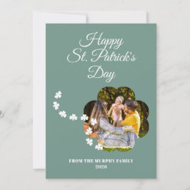 Tarjeta Festiva Foto minimalista de trébol de la suerte del día de