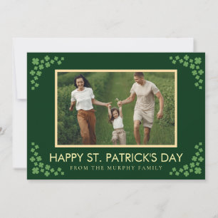 Tarjeta Festiva Foto minimalista de trébol de la suerte del día de