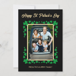 Tarjeta Festiva Foto minimalista de trébol de la suerte del día de