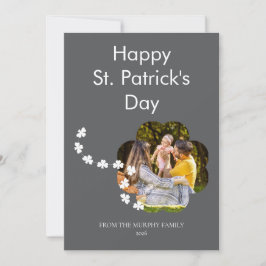 Tarjeta Festiva Foto minimalista de trébol de la suerte del día de
