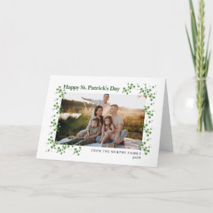 Tarjeta Festiva Foto minimalista de trébol de la suerte del día de