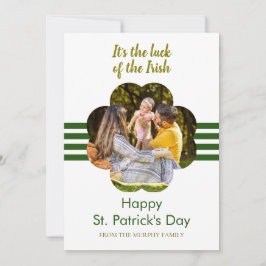 Tarjeta Festiva Foto minimalista de trébol de la suerte del día de