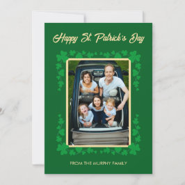Tarjeta Festiva Foto minimalista de trébol de la suerte del día de