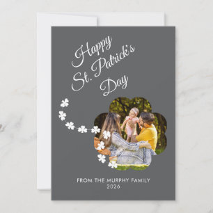 Tarjeta Festiva Foto minimalista de trébol de la suerte del día de
