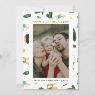 Tarjeta Festiva Foto minimalista de trébol de la suerte del día de