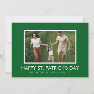 Tarjeta Festiva Foto minimalista de trébol de la suerte del día de