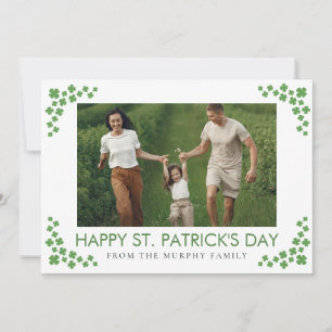 Tarjeta Festiva Foto minimalista de trébol de la suerte del día de