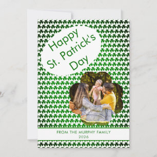 Tarjeta Festiva Foto minimalista de trébol de la suerte del día de