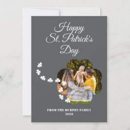Tarjeta Festiva Foto minimalista de trébol de la suerte del día de