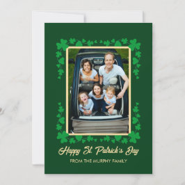 Tarjeta Festiva Foto minimalista de trébol de la suerte del día de