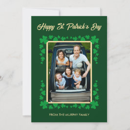 Tarjeta Festiva Foto minimalista de trébol de la suerte del día de