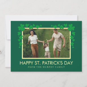 Tarjeta Festiva Foto minimalista de trébol de la suerte del día de