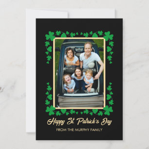 Tarjeta Festiva Foto minimalista de trébol de la suerte del día de