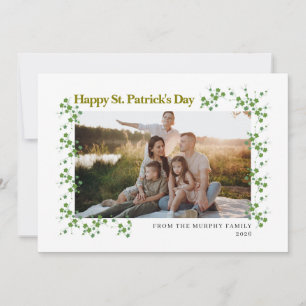 Tarjeta Festiva Foto minimalista de trébol de la suerte del día de