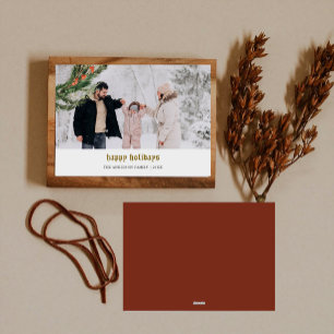 Tarjeta Festiva Foto minimalista de Wreath de Pine de Invierno