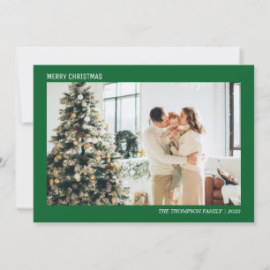 Tarjeta Festiva Foto Minimalista simple de Navidades verdes