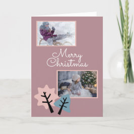 Tarjeta Festiva Foto Modern Merry Christmas Family