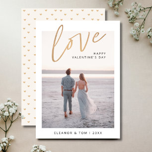 Tarjeta Festiva Foto moderna con guión de amor Feliz Día de San Va