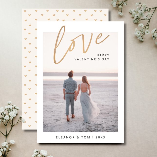 Tarjeta Festiva Foto moderna con guión de amor Feliz Día de San Va (Subido por el creador)