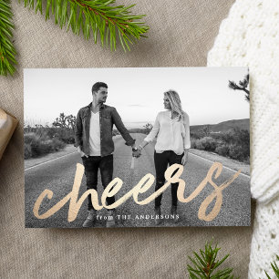 Tarjeta Festiva Foto moderna de Cheers Gold Luxe