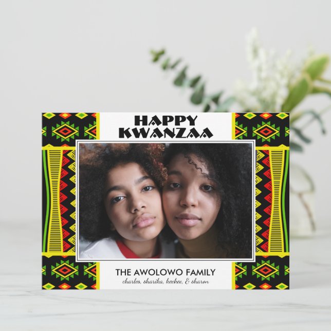 Tarjeta Festiva Foto moderna de Kwanzaa (Anverso de pie)
