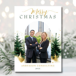Tarjeta Festiva Foto moderna de la empresa navideña Merry