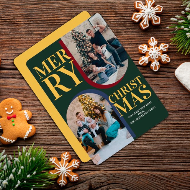 Tarjeta Festiva Foto moderna de la familia del Arco navideño (Subido por el creador)