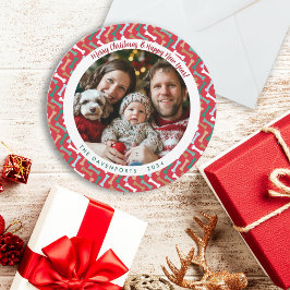 Tarjeta Festiva Foto moderna de la familia del patrón óseo de perr