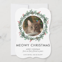 Tarjeta Festiva Foto moderna de Meowy Navidades Navidades Cat Wrea