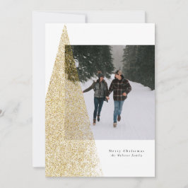 Tarjeta Festiva Foto moderna de Navidades blancos negros en un fal