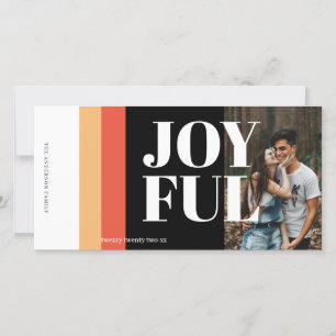 Tarjeta Festiva Foto moderna de oro rojo blanco negro alegre