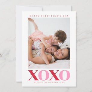 Tarjeta Festiva Foto moderna de San Valentín con XOXO