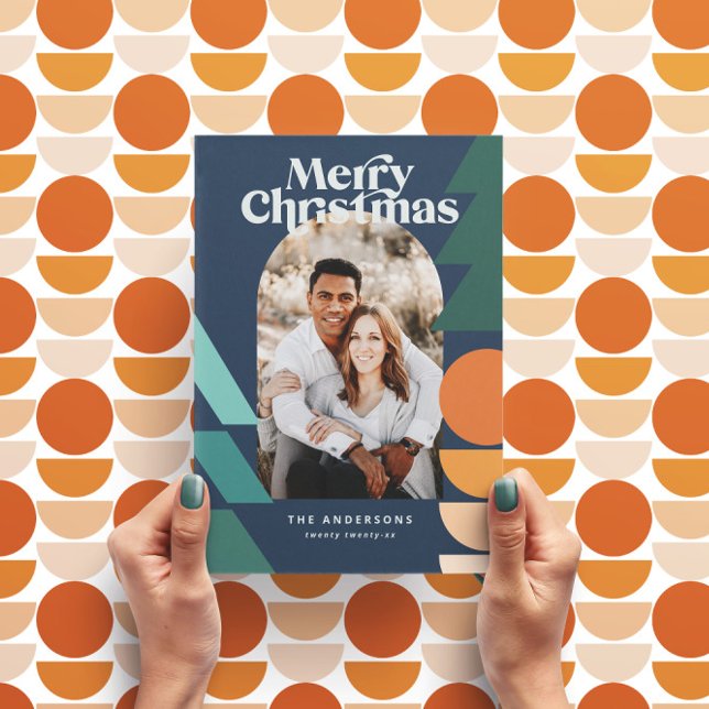 Tarjeta Festiva Foto moderna de vacaciones de marina geométrica ab (Subido por el creador)