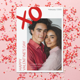 Tarjeta Festiva Foto moderna Feliz aniversario de San Valentín de 
