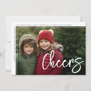 Tarjeta Festiva Foto moderna - Offset de borde blanco mínimo Cheer