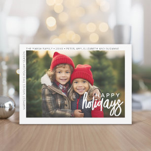 Tarjeta Festiva Foto moderna - Offset de borde blanco mínimo Feliz
