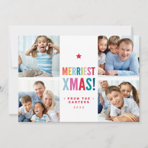 Tarjeta Festiva FOTO MULTI FAMILIAR festiva moderna minimalista co