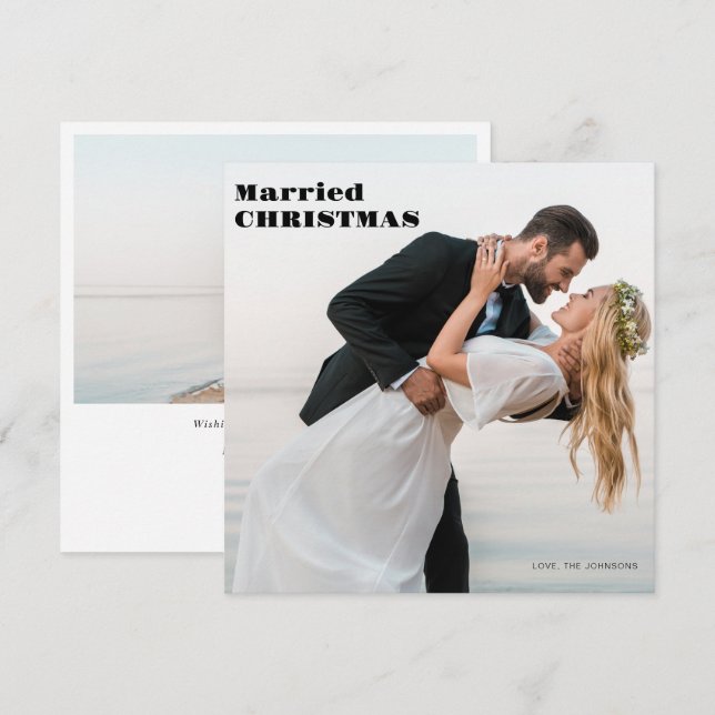 Tarjeta Festiva Foto: Navidades casados (Anverso / Reverso)