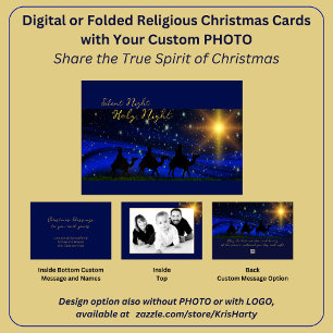 Tarjeta Festiva FOTO Navidades religiosos: Bendición elegante